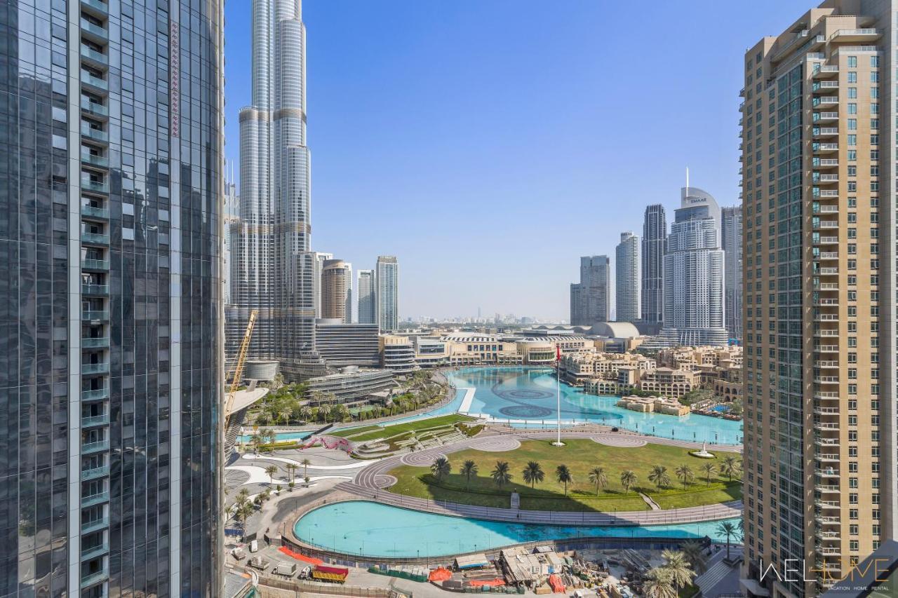 Welhome - Luxury Apartment Facing Burj Khalifa With Terrace Dubaj Kültér fotó