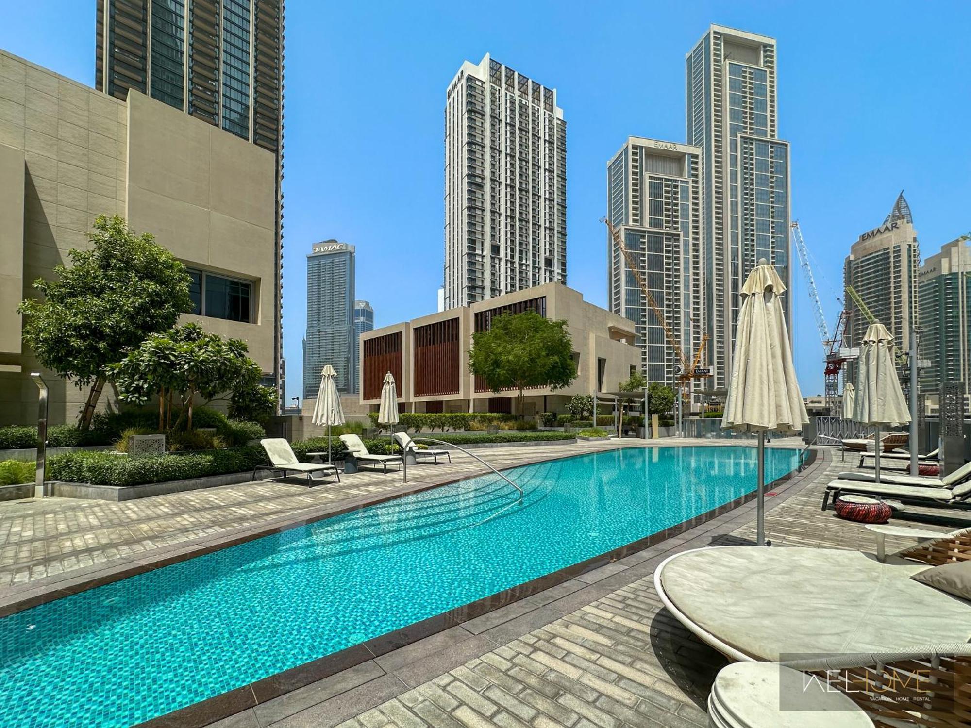 Welhome - Luxury Apartment Facing Burj Khalifa With Terrace Dubaj Kültér fotó